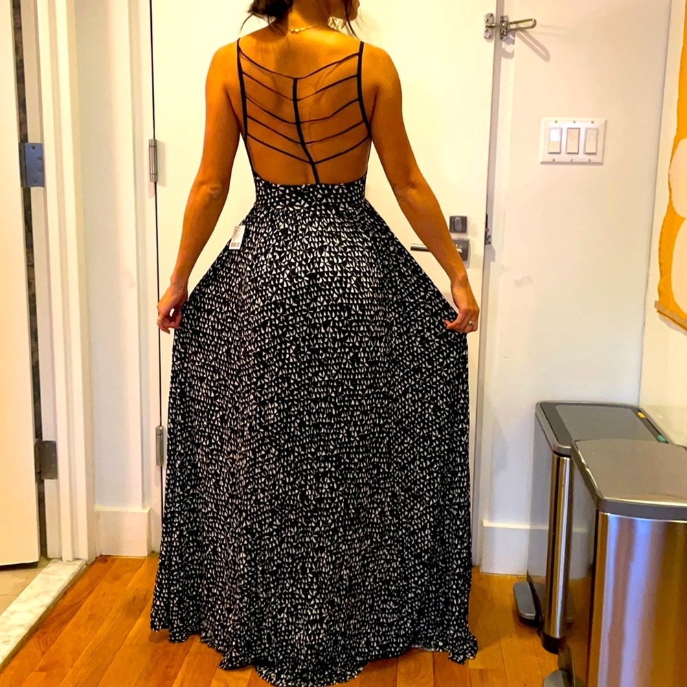 Black and white maxi dress